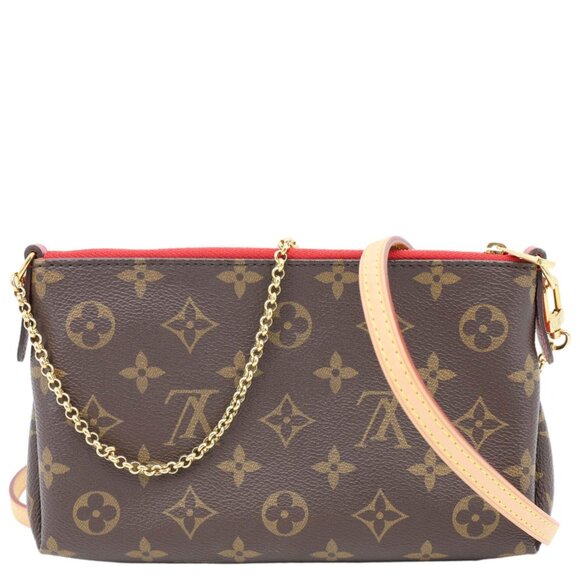 Louis Vuitton  Pallas Monogram Canvas Clutch Crossbody Bag Red - Picture 3 of 12